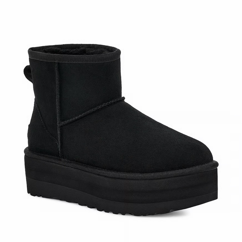 UGG womens classic mini platform boots black size 10 new in box